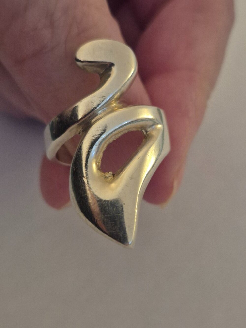 ✨ Vintage Sculptural Sterling Silver Statement Ring - Heavy 13.40g - Size 8.5